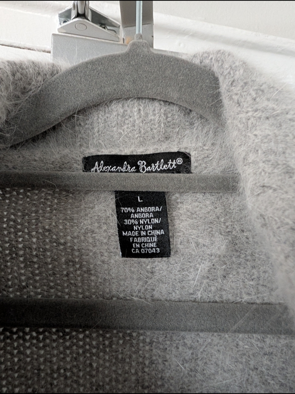 Alexandra Bartlett Light Gray Ruffled Open-Front Cardigan, Angora Blend - Picture 3 of 4